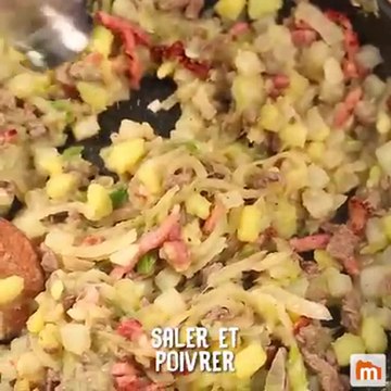 Galettes de légumes au boeuf et aux lardons