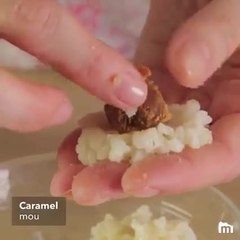 Croquettes de riz au lait et coeur caramel