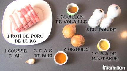 Roti de porc au miel moutarde