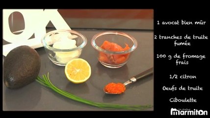 Avocat truite fumée en verrine !