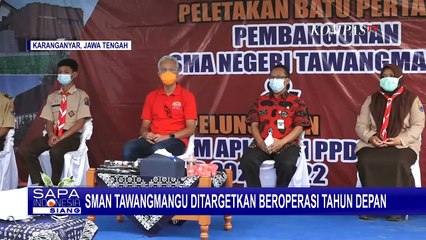 Pembangunan SMAN Tawangmangu Pertama Dimulai, Ganjar Pranowo Letakkan Batu Pertama