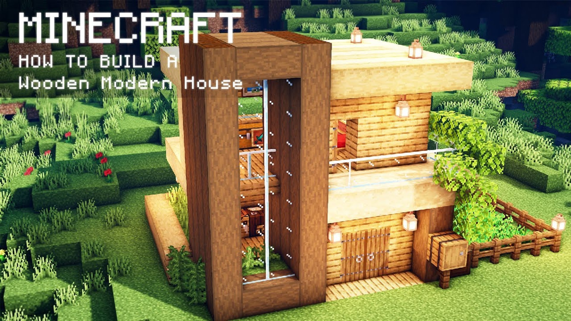 Minecraft: how to build a small & easy modern house tutorial (#25