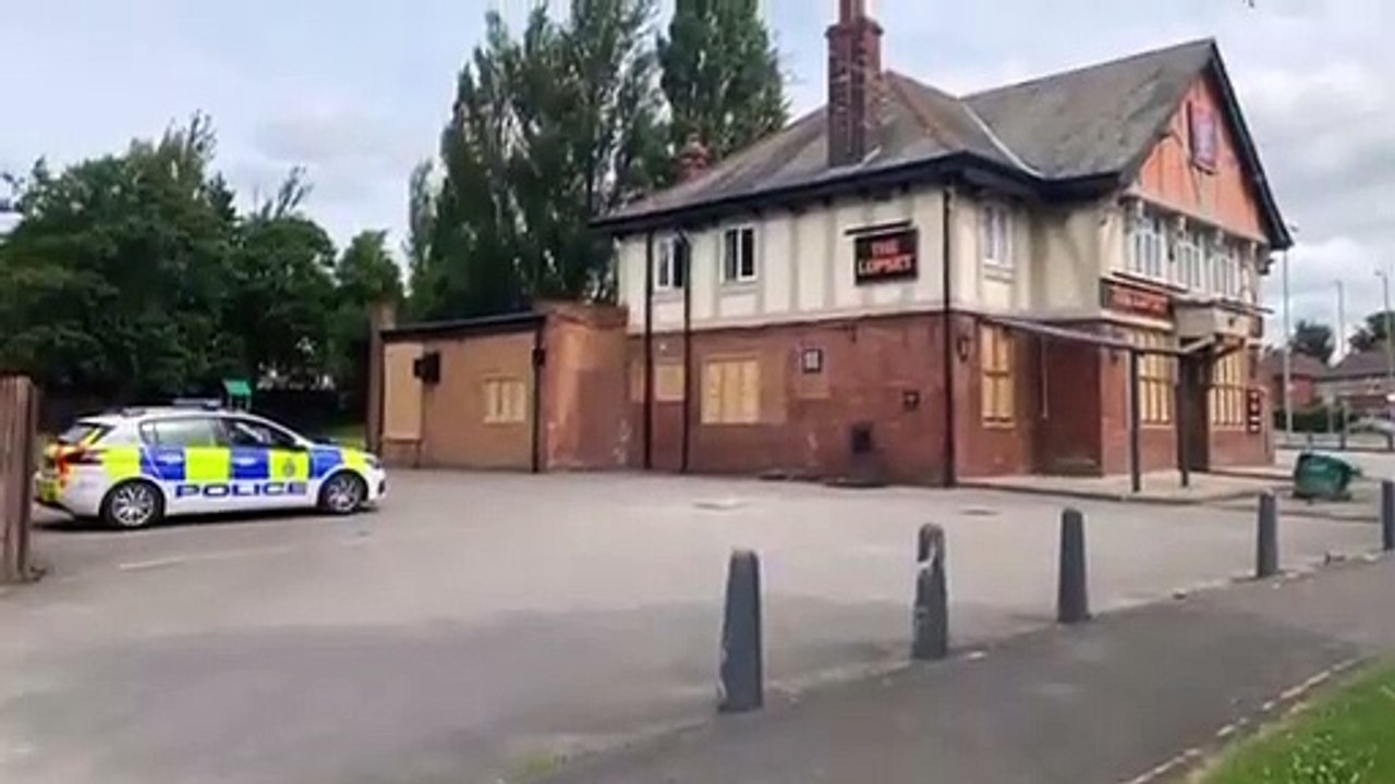 Police outside the Lupset Hotel, Wakefield