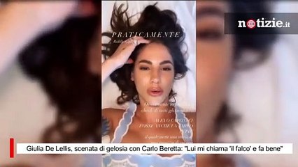 Giulia De Lellis, scenata di gelosia con Carlo Beretta: "Lui mi chiama 'il falco' e fa bene"