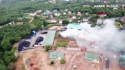 Çekmeköy'de plastik fabrikasında yangın!