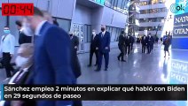 Sánchez emplea 2 minutos en explicar qué habló con Biden en 29 segundos de paseo