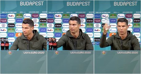 Ronaldo protagoniza momento insólito com garrafas de Coca-Cola na conferência de imprensa