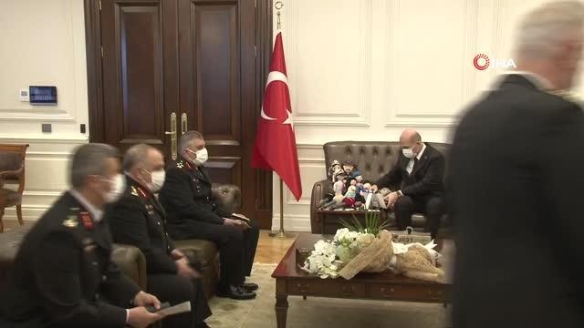 Bakan Soylu, Jandarma Genel Komutanı Orgeneral Çetin başkanlığındaki heyeti kabul etti