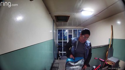 Food Delivery Driver Helps Herself to Air Freshener