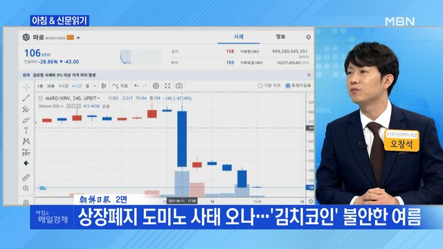 신문브리핑4 상장폐지 도미노 사태 오나…'김치코인' 불안한 여름 외 주요기사