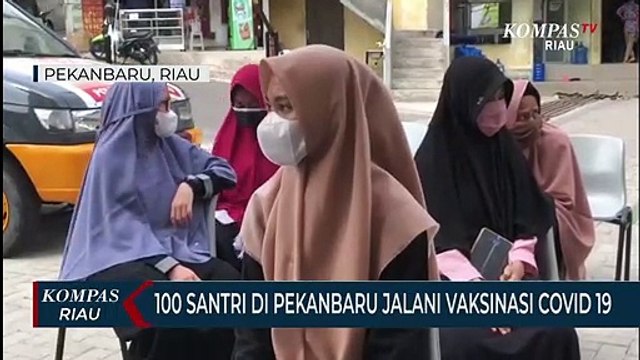 100 Santri Di Pekanbaru Jalani Vaksinasi Covid 19