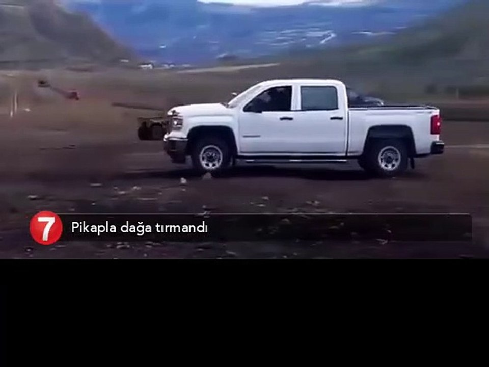 Pikapla dağa tırmandı!