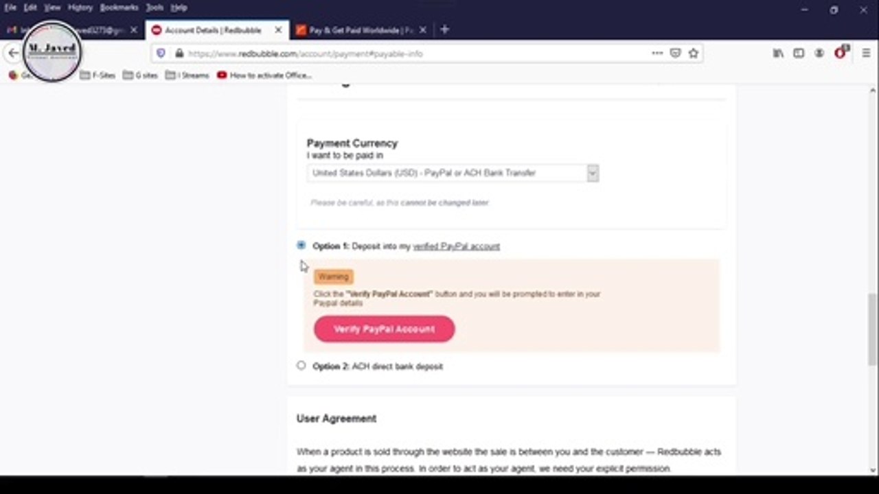 How to Connect Payoneer or paypal with Redbubble