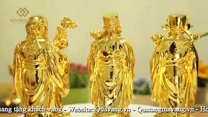 Tượng Ba Ông Tam Đa Phúc  Lộc Thọ mạ vàng 24K - Golden Gift Việt Nam