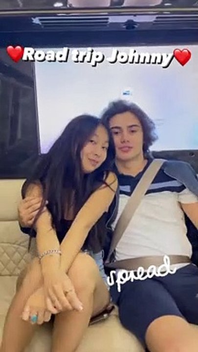 Laeticia Hallyday partage un extrait vidéo de son nouveau "road trip Johnny" sur Instagram, le 14 juin 2021.