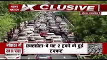 Commuters Suffer Due to Heavy Traffic Jam at Greater Noida Express way