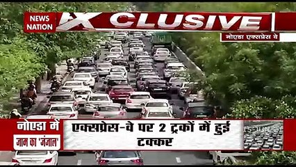 Commuters Suffer Due to Heavy Traffic Jam at Greater Noida Express way