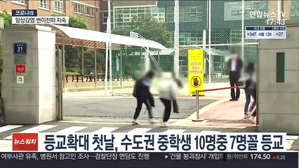 등교확대 첫날, 수도권 중학생 10명 중 7명꼴로 등교