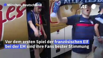 Französische Fußballfans in München in bester Stimmung