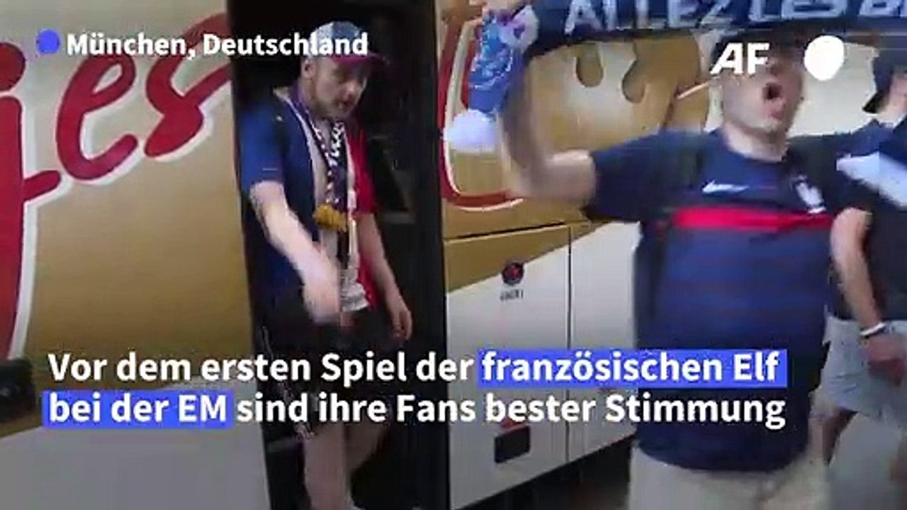 Französische Fußballfans in München in bester Stimmung