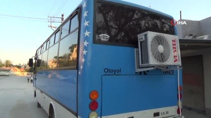 Görenler şaşıp kaldı... Manava çevirdiği midibüse ev tipi klima taktırdı