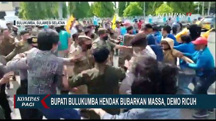 Ricuh Demo di Bulukumba Usai Bupati Tendang Ban Bekas Pengunjuk Rasa