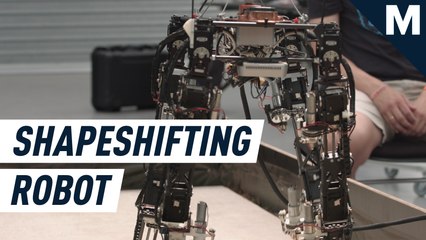 A shapeshifting robot is figuring out how to stay upright in the real world