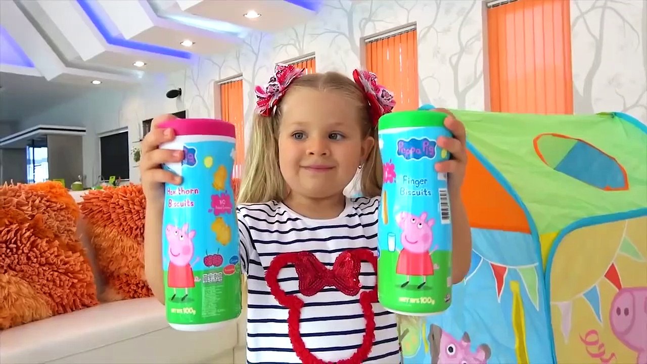Diana And Roma Play With Peppa Pig Toy Tent