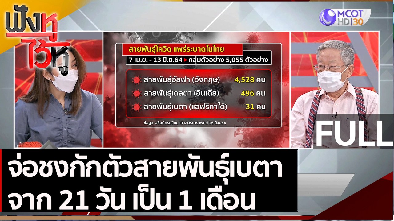 (คลิปเต็ม) จ่อชงกักตัวสายพันธุ์เบตา จาก 21 วัน...