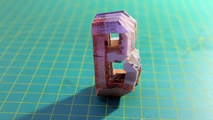 Money origami alphabet letter B 3d - origami money vietnam