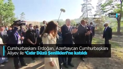 Erdoğan'ın Şuşa'da tarihi yerleri gezdi