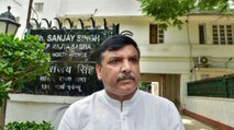 AAP Sanjay Singh's residence nameplate deface by protesters