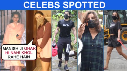 Varun Outside Gym, Sara At Manish Malhotra's Home, Kangana At Her Office Malaika, Farah Khan Spotted