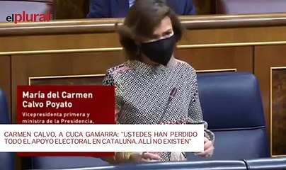 Carmen Calvo, a Cuca Gamarra: "Ustedes han perdido todo el apoyo electoral en Cataluña. Allí no existen"