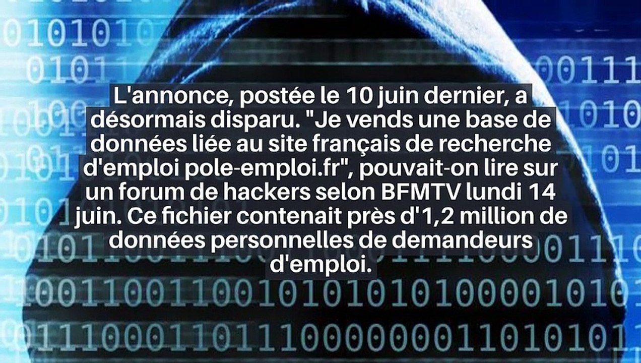 Pôle emploi : les données personnelles d'un million de demandeurs d'emploi revendues sur Internet ?_IN