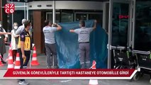 Güvenlik görevlileriyle tartıştığı hastaneye otomobille girmeye kalktı 