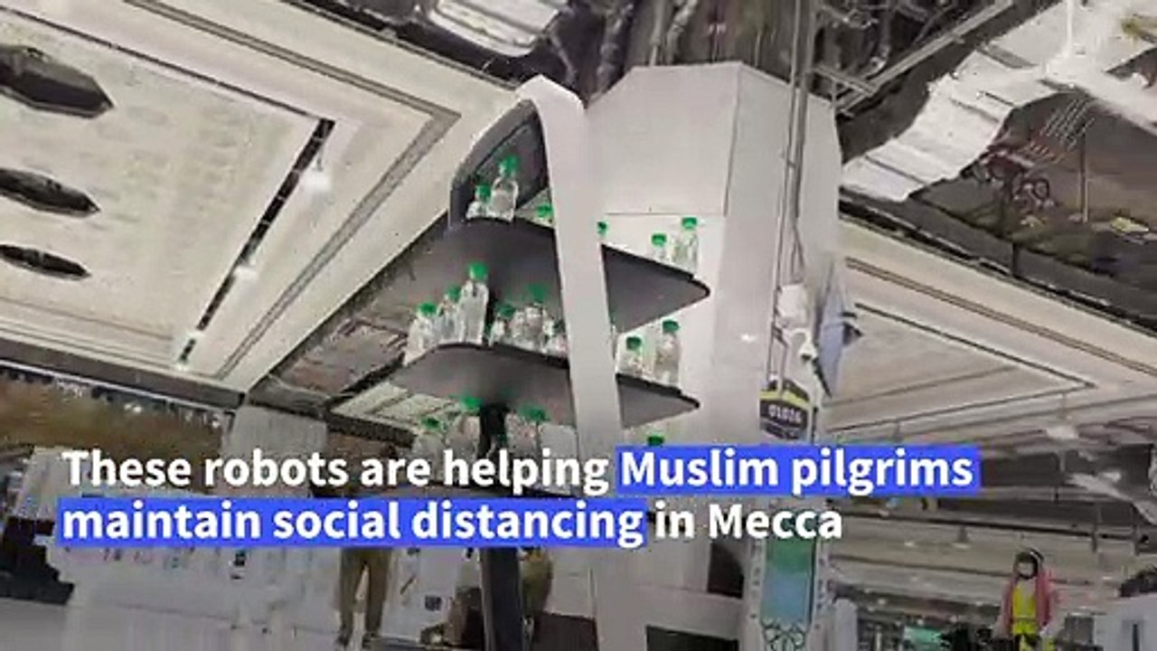 Robots distribute holy water in Mecca amid Covid hajj precautions