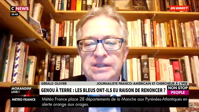 Quelle est l’explication historique du genou à terre et que signifie-t-il ? Le journaliste Gérald Olivier répond dans « Morandini Live » sur CNews - VIDEO