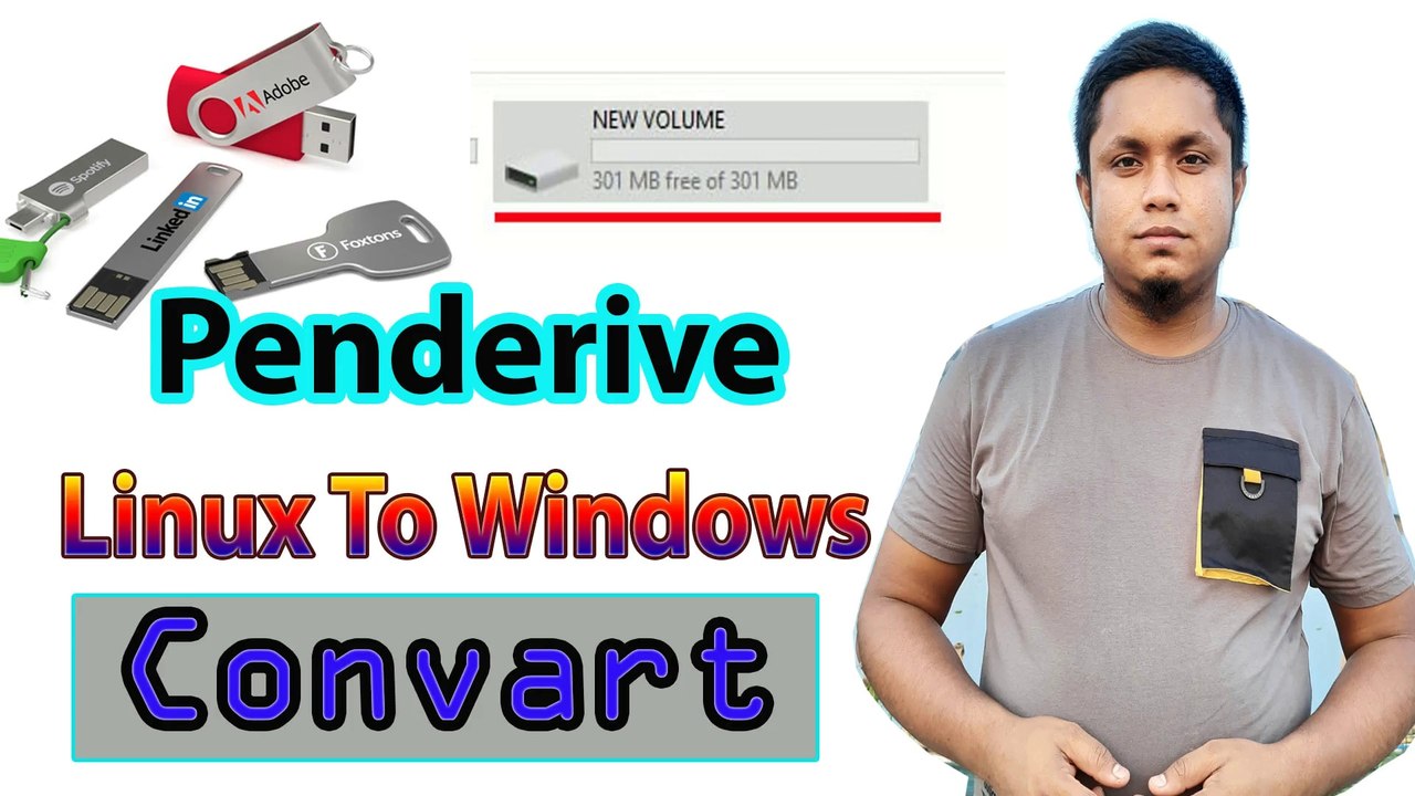How to format Linux bootable USB drive to normal using windows | Pen drive linux to windows format