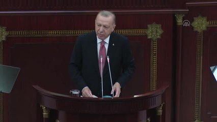 Cumhurbaşkanı Erdoğan: "Medeniyet ile vandallık arasındaki farkı görmek isteyen, gelsin Karabağ'da iki dönem arasındaki farka baksın"