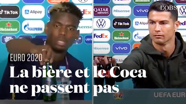 A l'Euro, Paul Pogba et Cristiano Ronaldo s'en prennent à Heineken et Coca-Cola