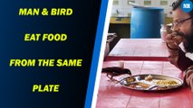Man & Bird Eat Food From The Same Plate, Heartwarming Video Goes Viral