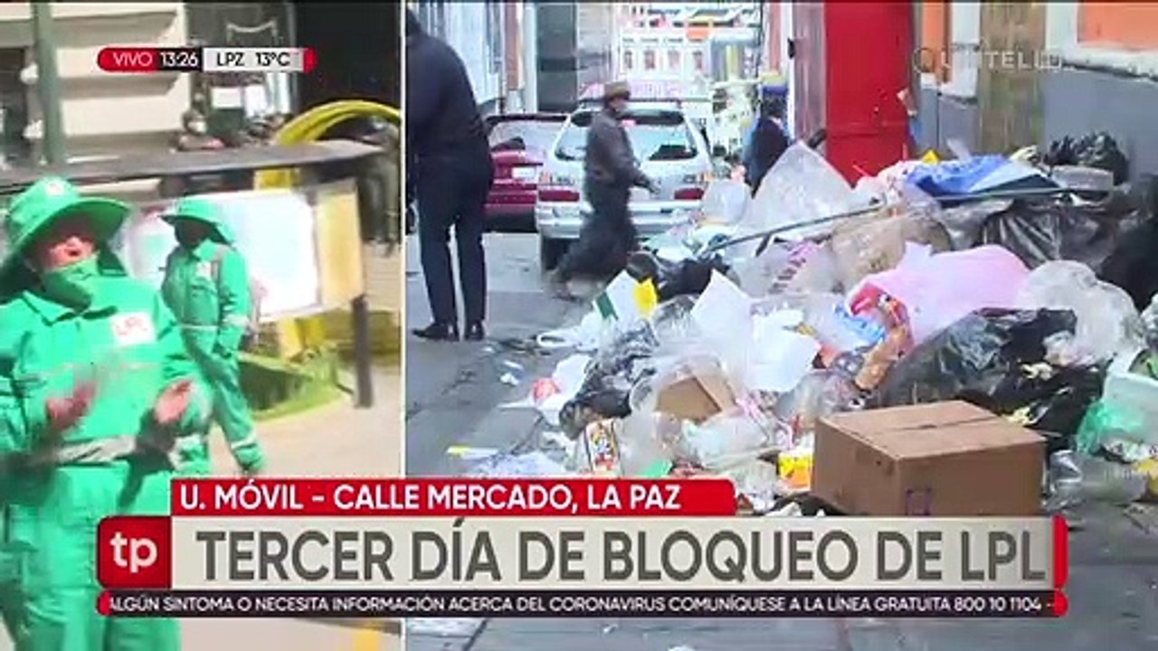 Trabajadores de La Paz Limpia no aceptan la fecha de pago que propuso el alcalde paceño y mantienen su protesta