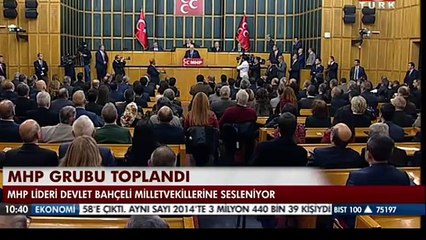 Bahçeli konuşurken prompter kapandı