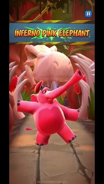 Inferno Pink Elephant Battle Run Gameplay - Crash Bandicoot: On The Run! (Level: Dino Might)