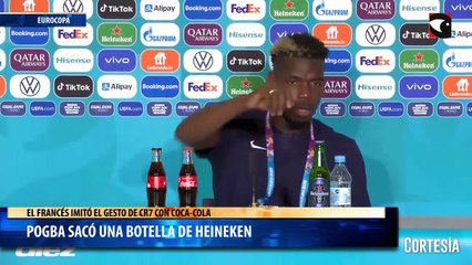 Pogba sacó una botella de Heineken