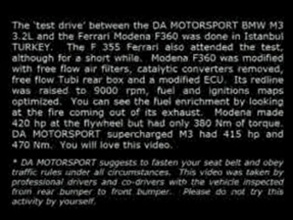 Bmw m3 Turbo Vs Ferrari Modena course