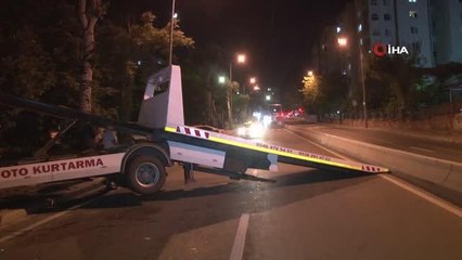 Küçükçekmece freni boşalan oto kurtarıcısı ağaca çarparak durdu