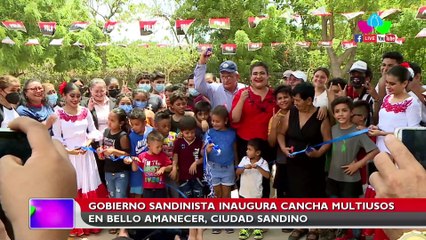 Gobierno de Nicaragua inaugura cancha multiusos en Bello Amanecer, Ciudad Sandino