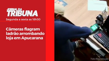 Câmeras flagram ladrão arrombando loja em Apucarana